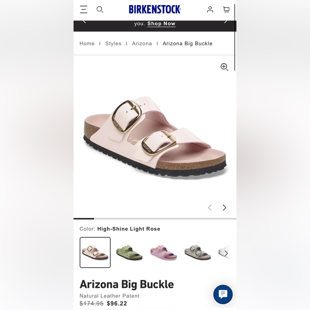 Birkenstock Light Rose Sandals with Gold Buckles